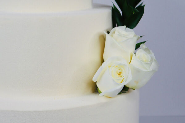 3 Tier Cake With White Roses